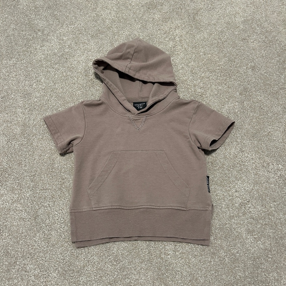 Little Bipsy Brown Short Sleeve Hoodie